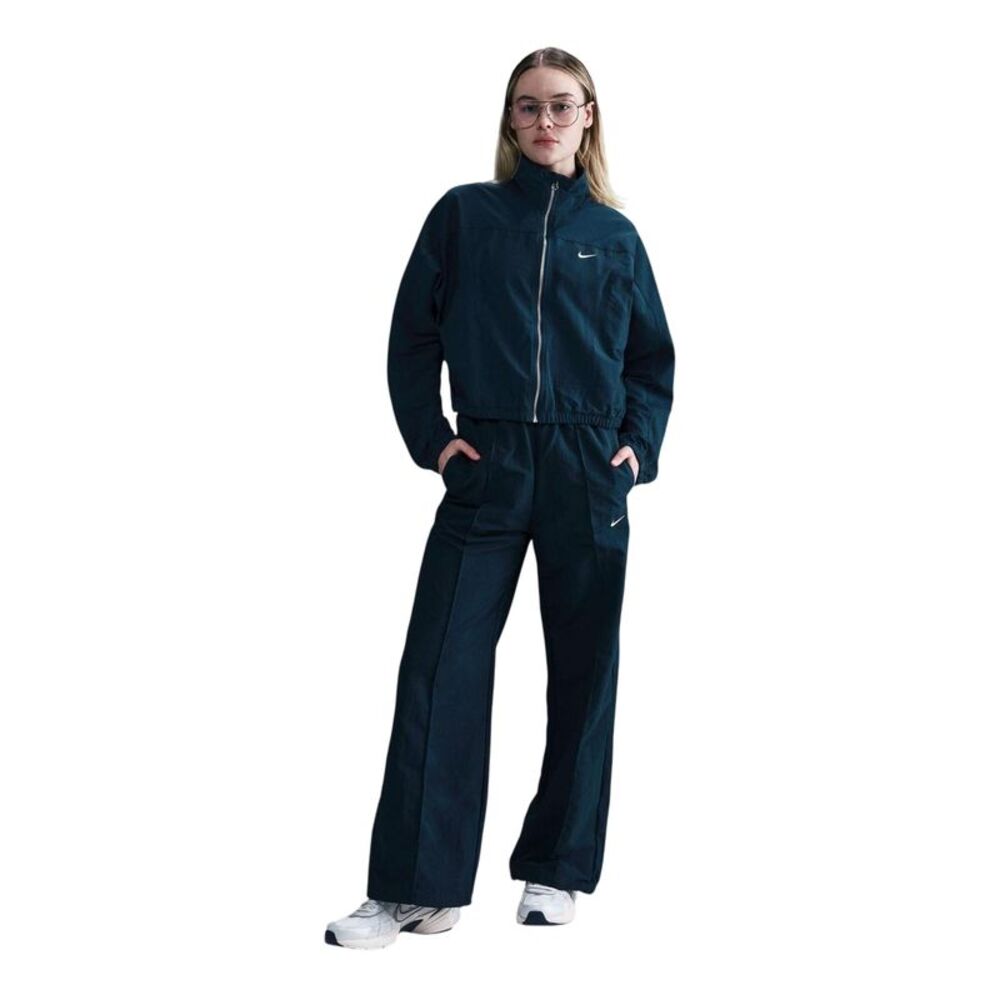 Nike Womens/Ladies Everything Woven Sports Track Jacket / Navy/White